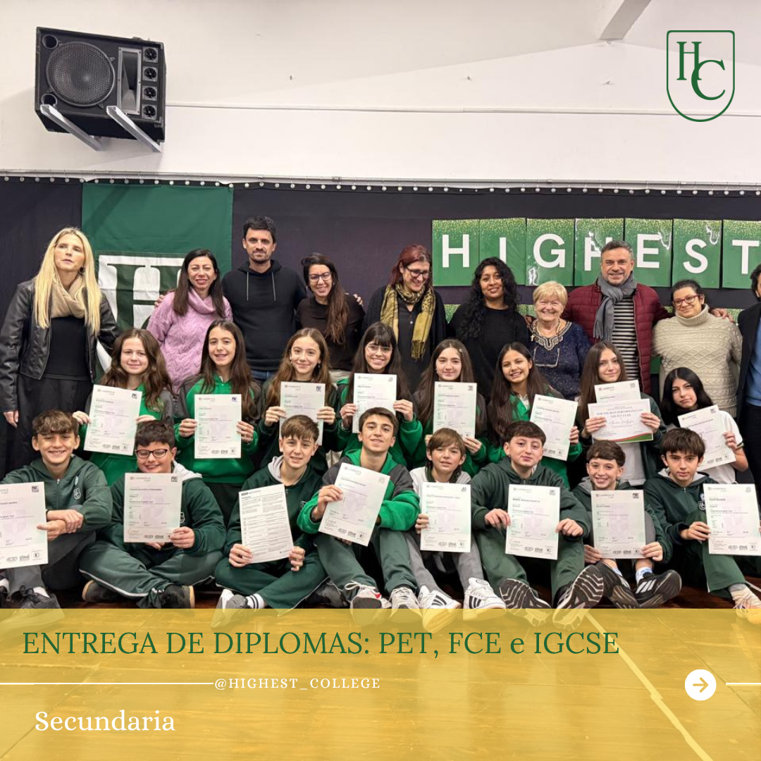 ENTREGA DE DIPLOMAS: PET, FCE e IGCSE